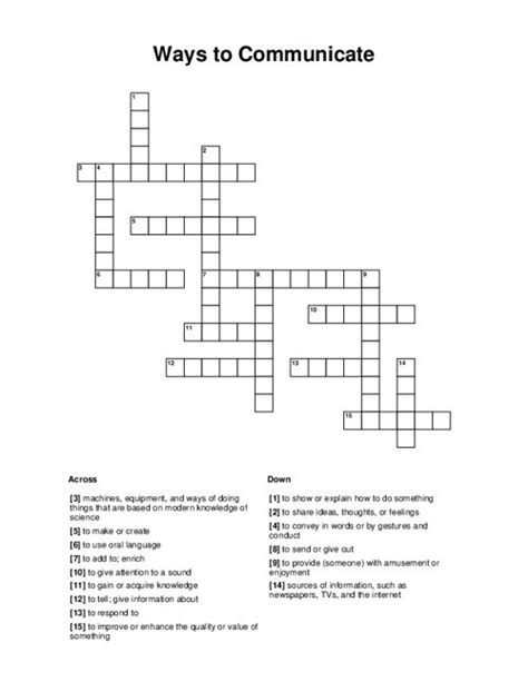 Communicate crossword clue 6 letters - The Crossword Solver found 30 answers to "silently communicate", 4 letters crossword clue. The Crossword Solver finds answers to classic crosswords and cryptic crossword puzzles. Enter the length or pattern for better results. Click the answer to find similar crossword clues . Enter a Crossword Clue.